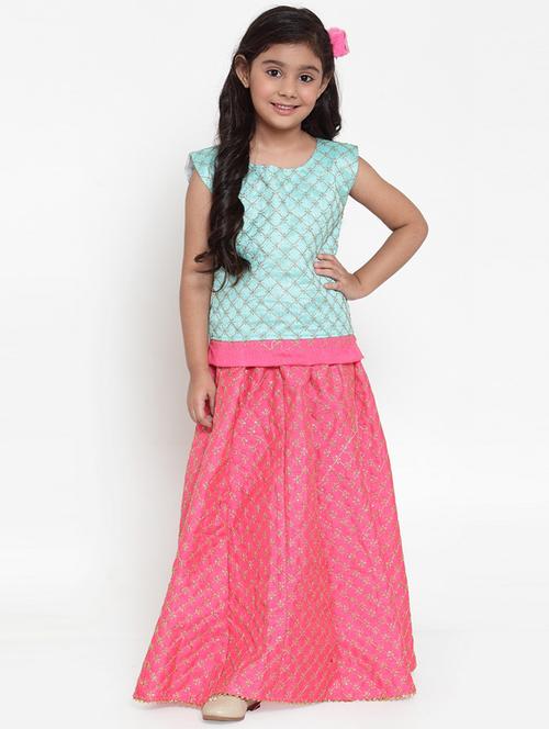 light blue silk blend lehnga choli - 17199497 - Standard Image - 1