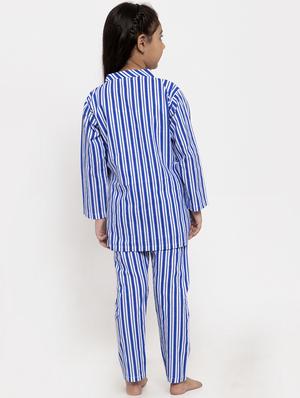 dark blue cotton pyjama set nightwear - 17199501 - Standard Image - 3