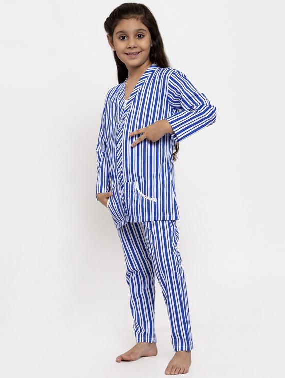 dark blue cotton pyjama set nightwear - 17199501 - Zoom Image - 2