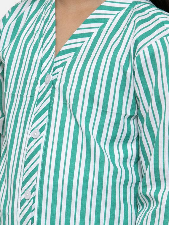 green cotton pyjama set nightwear - 17199503 - Zoom Image - 5