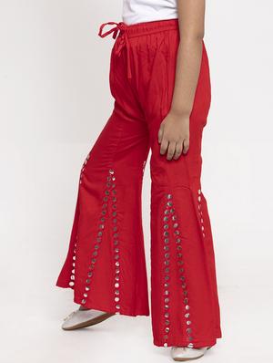 red viscose palazzo trouser - 17199614 - Standard Image - 2