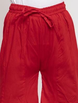 red viscose palazzo trouser - 17199614 - Standard Image - 5