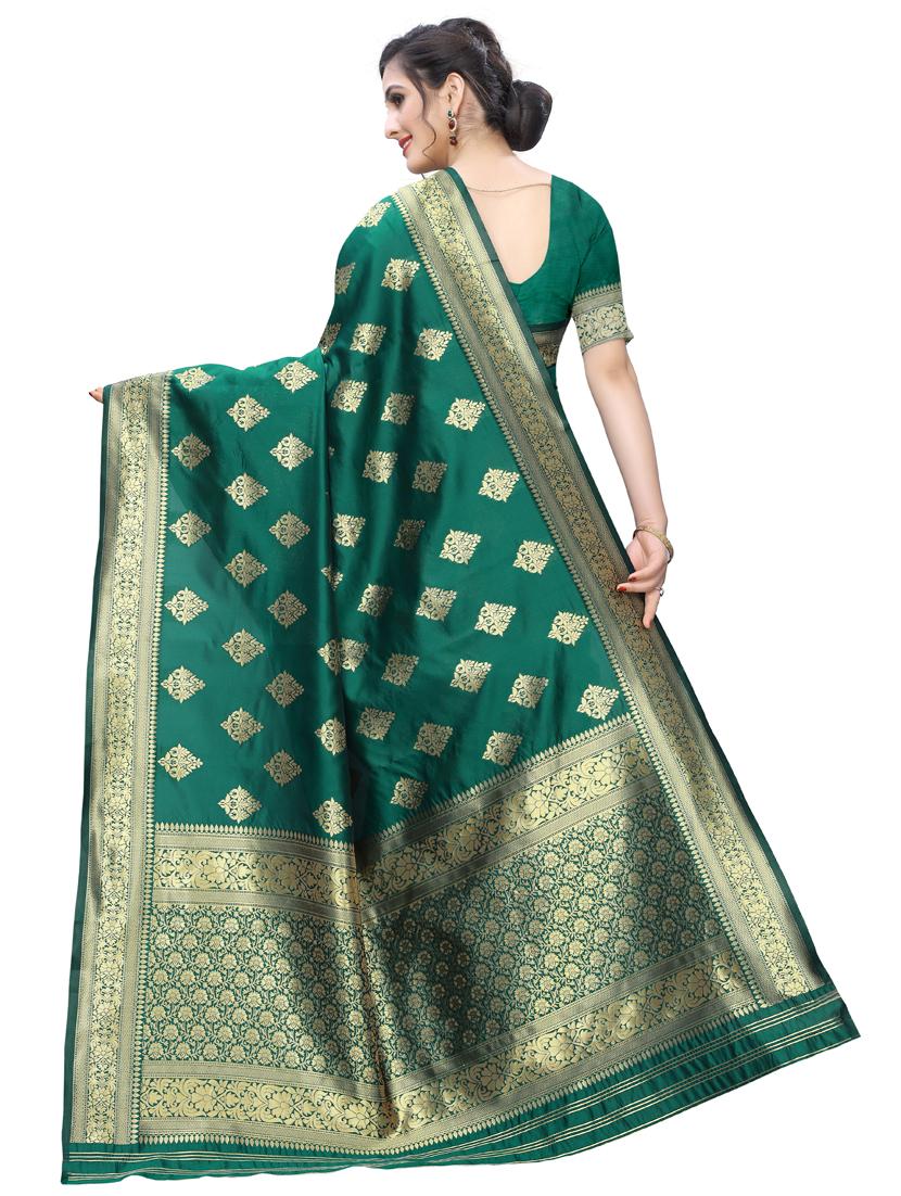 self design woven saree with blouse - 17199626 - Zoom Image - 2