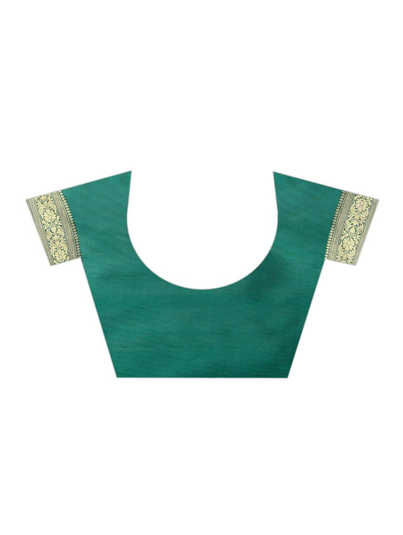 self design woven saree with blouse - 17199626 - Zoom Image - 3