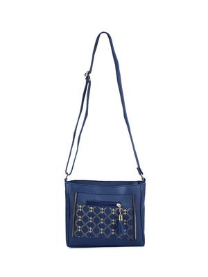 blue leatherette (pu) messenger sling bag - 17199660 - Standard Image - 4