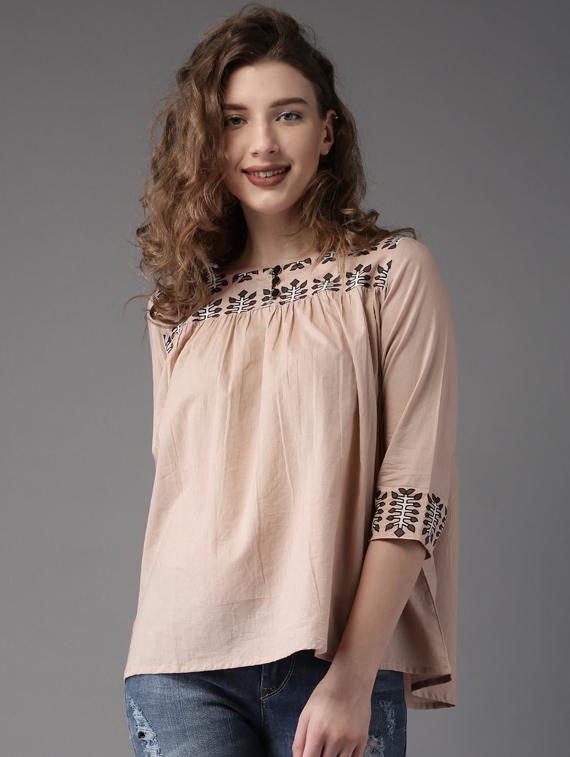 round neck printed top - 17199747 - Zoom Image - 1