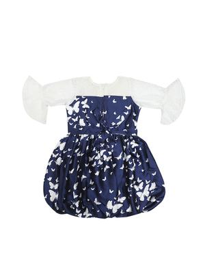 blue satin frock - 17200045 - Standard Image - 2