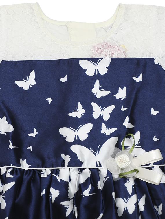 blue satin frock - 17200045 - Zoom Image - 3