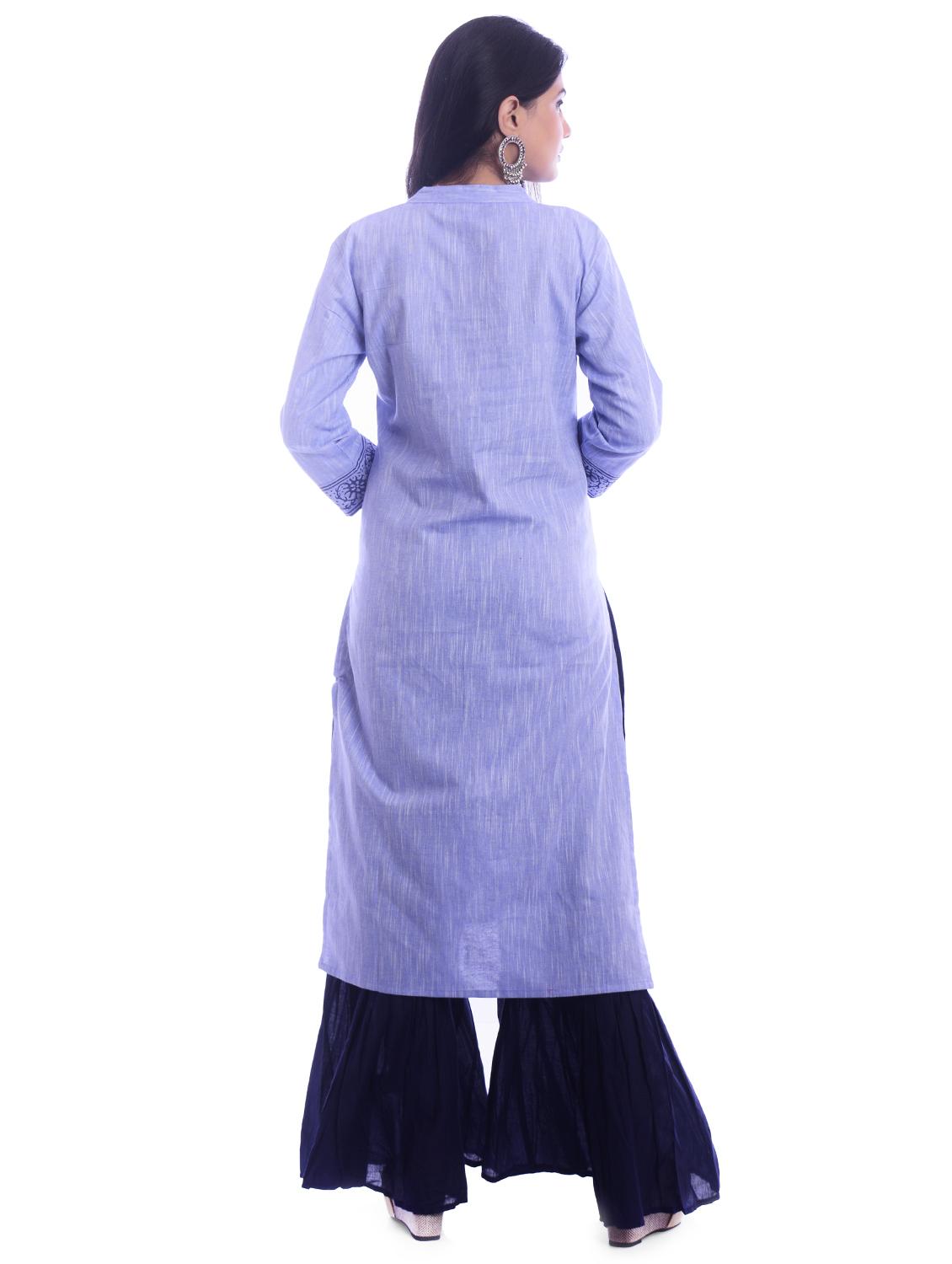 block print straight kurta - 17200191 - Zoom Image - 3