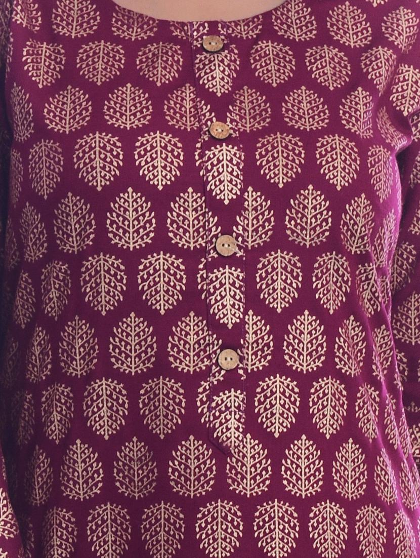 gold print straight kurta - 17200197 - Zoom Image - 4