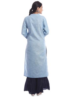 block print straight kurta - 17200203 - Standard Image - 3