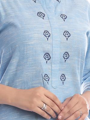 block print straight kurta - 17200203 - Standard Image - 4