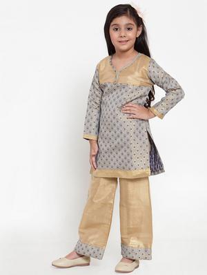 grey silk blend suit set - 17200233 - Standard Image - 2