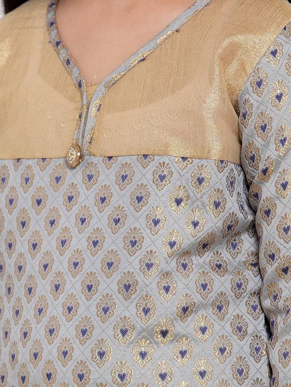 grey silk blend suit set - 17200233 - Zoom Image - 5