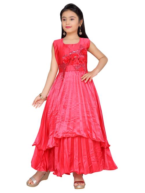 red silk blend party gown - 17200275 - Standard Image - 1