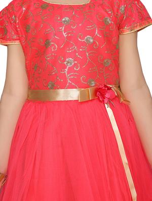 red silk blend party gown - 17200281 - Standard Image - 4