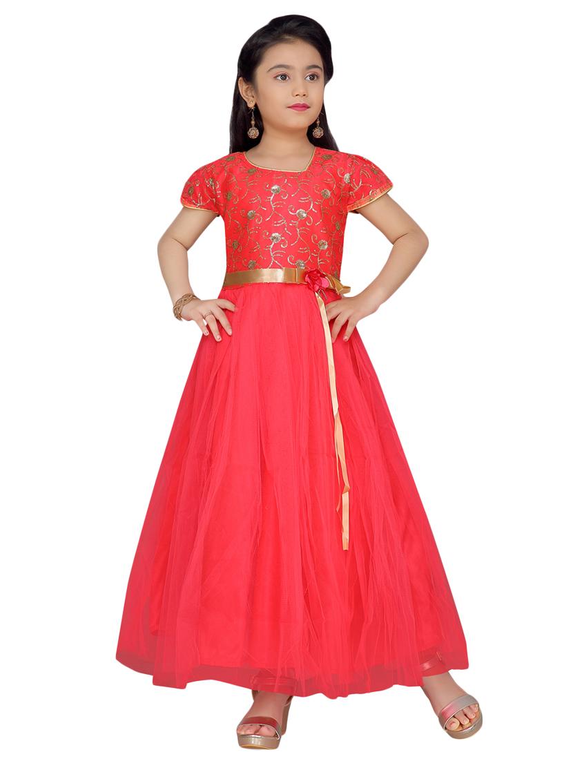 red silk blend party gown - 17200281 - Zoom Image - 1