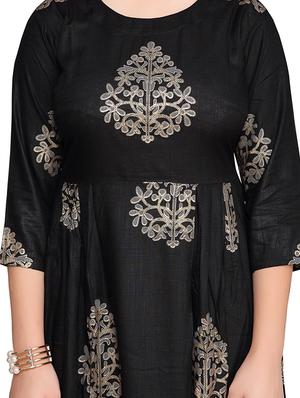 black cotton suit set - 17200285 - Standard Image - 4