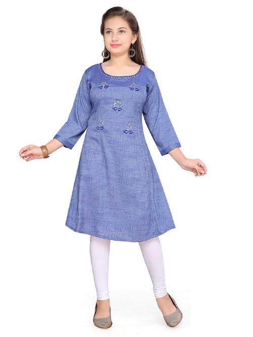 blue cotton suit set - 17200304 - Standard Image - 1