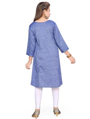 blue cotton suit set - 17200304 - Standard Image - 3