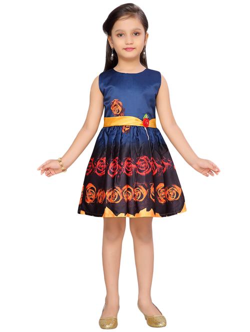 blue satin frock - 17200319 - Standard Image - 1