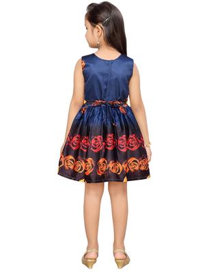 blue satin frock - 17200319 - Standard Image - 3