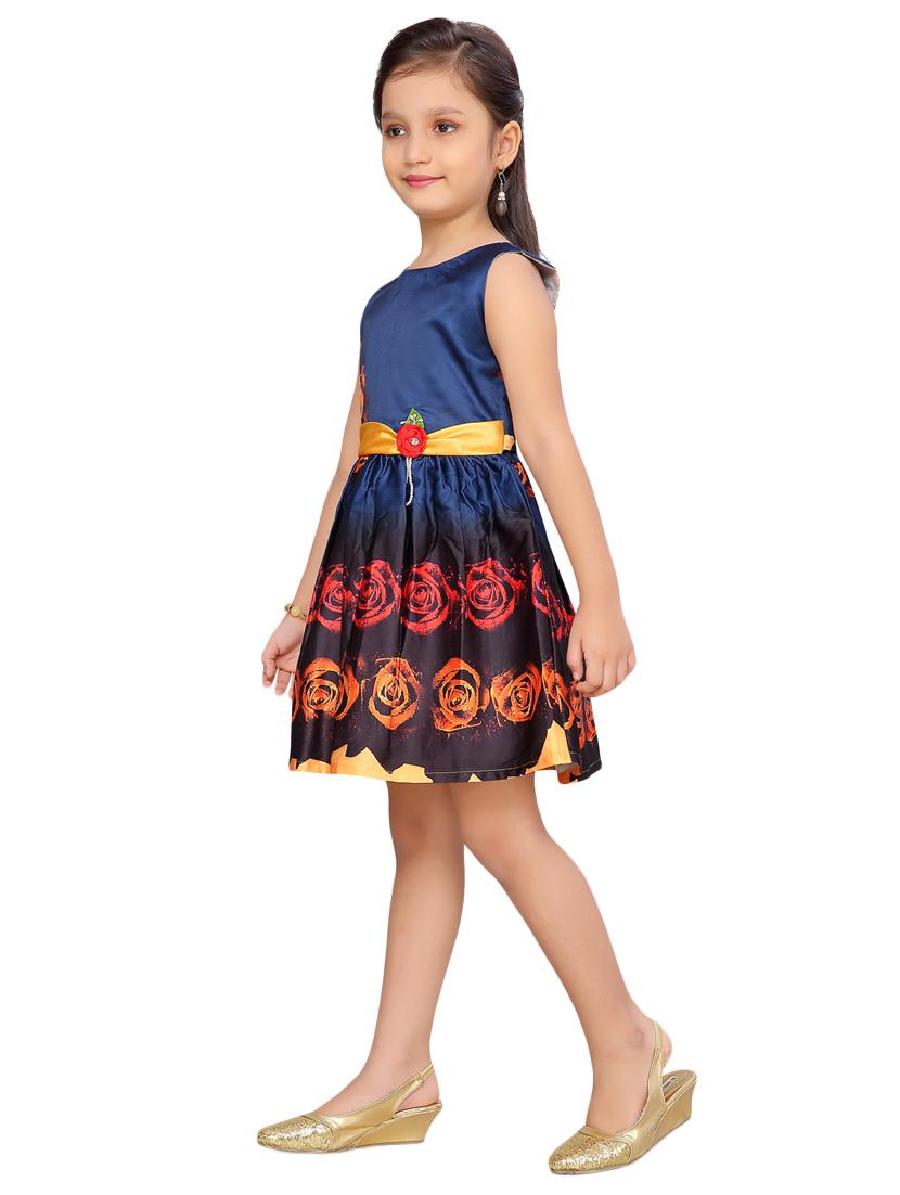 blue satin frock - 17200319 - Zoom Image - 2