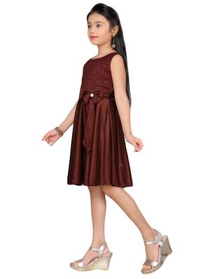 brown polyester frock - 17200324 - Standard Image - 2