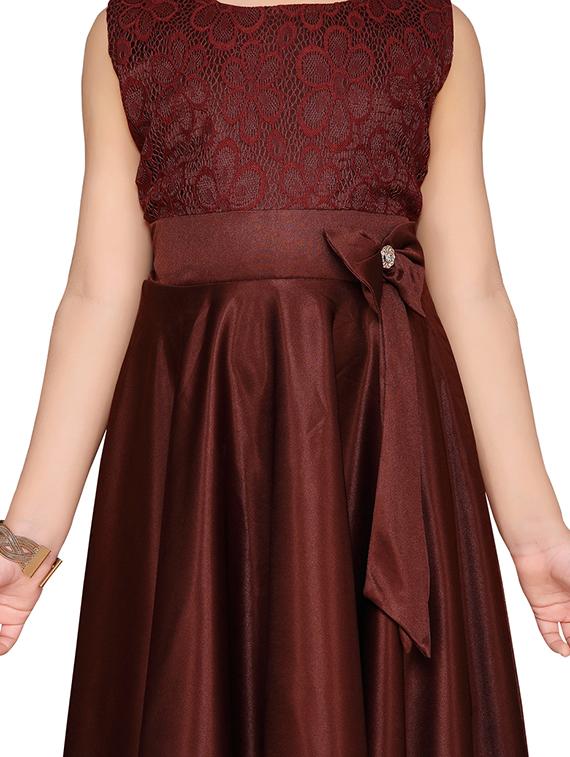 brown polyester frock - 17200324 - Zoom Image - 4