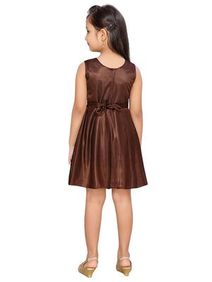 brown polyester frock - 17200326 - Standard Image - 3