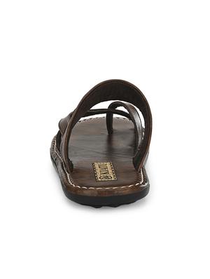brown pu slip on slippers - 17200330 - Standard Image - 3