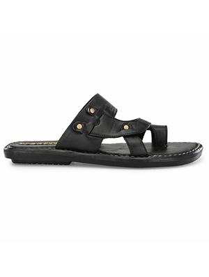black pu slip on slippers - 17200332 - Standard Image - 2