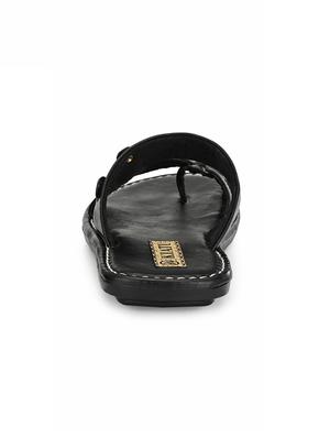 black pu slip on slippers - 17200332 - Standard Image - 3