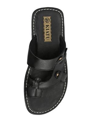 black pu slip on slippers - 17200332 - Standard Image - 4