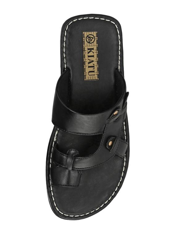 black pu slip on slippers - 17200332 - Zoom Image - 4