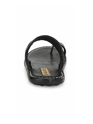 black pu slip on slippers - 17200335 - Standard Image - 3