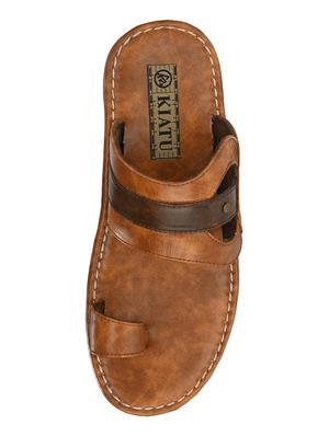tan pu slip on slippers - 17200337 - Standard Image - 4