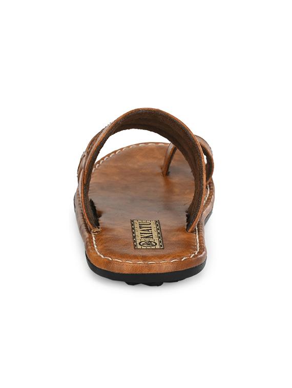 tan pu slip on slippers - 17200337 - Zoom Image - 3