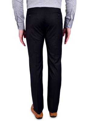 black solid flat front formal trouser - 17200437 - Standard Image - 3