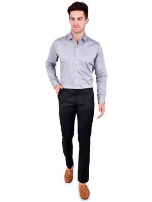 black solid flat front formal trouser - 17200437 - Standard Image - 4