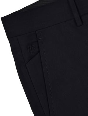 black solid flat front formal trouser - 17200437 - Standard Image - 6