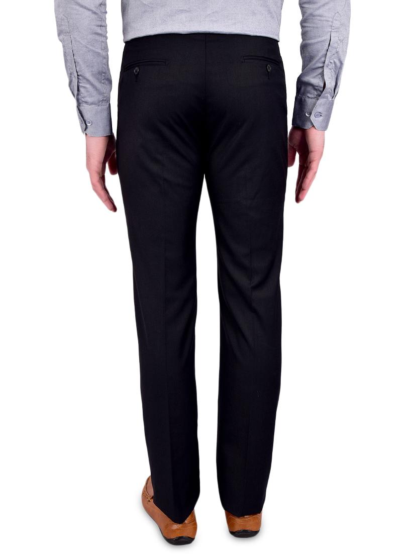 black solid flat front formal trouser - 17200437 - Zoom Image - 3
