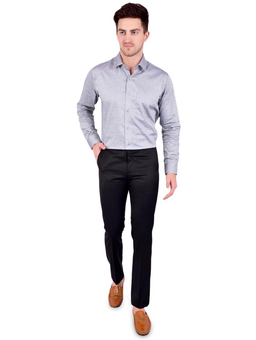 black solid flat front formal trouser - 17200437 - Zoom Image - 4