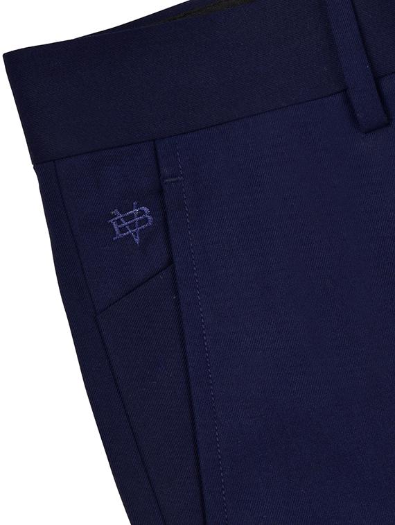 navy blue solid flat front formal trouser - 17200438 - Zoom Image - 6