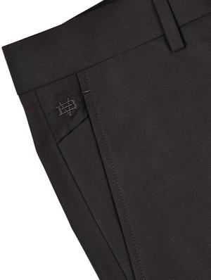 brown solid flat front formal trouser - 17200441 - Standard Image - 6