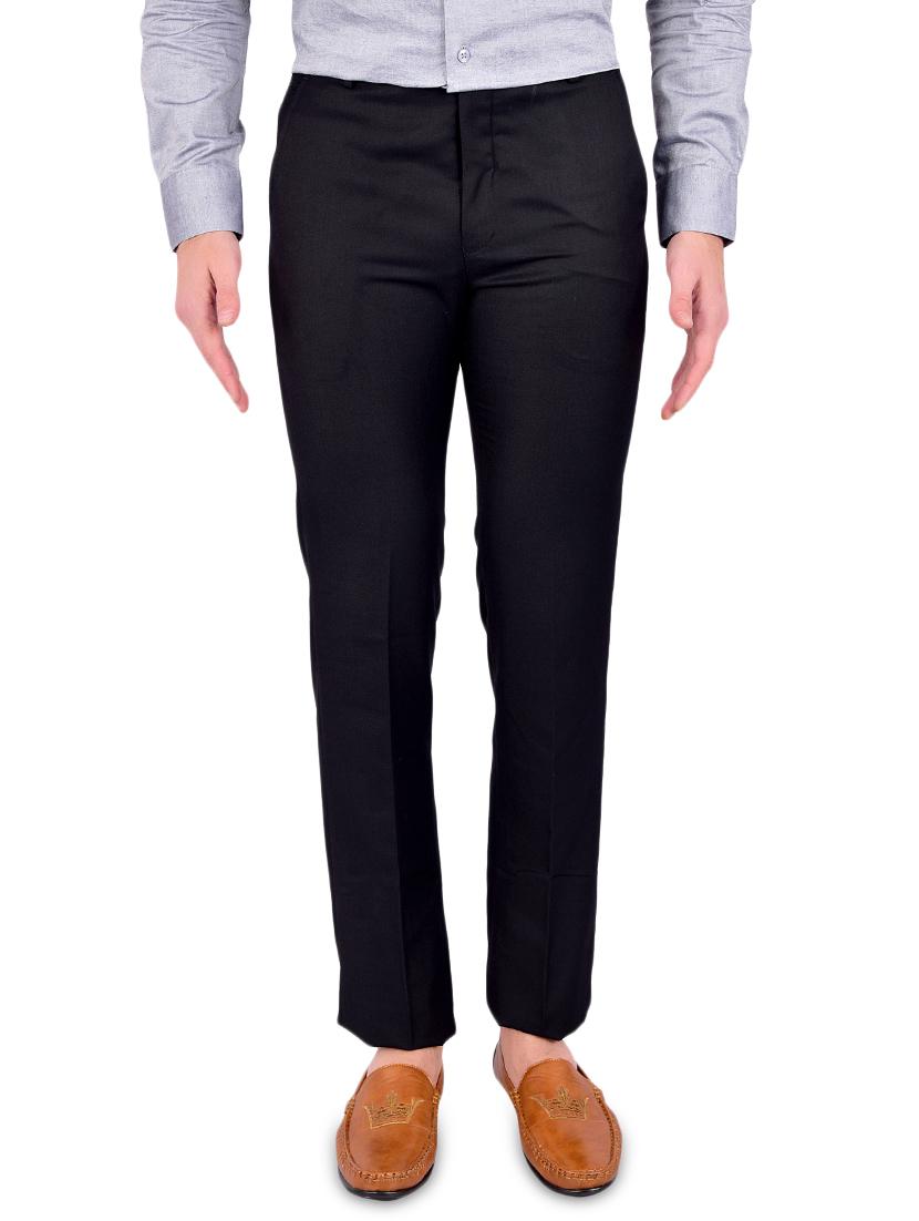 black textured flat front formal trouser - 17200450 - Zoom Image - 1
