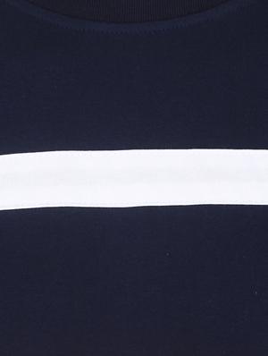 navy blue cut & sew taped t-shirt - 17200453 - Standard Image - 4