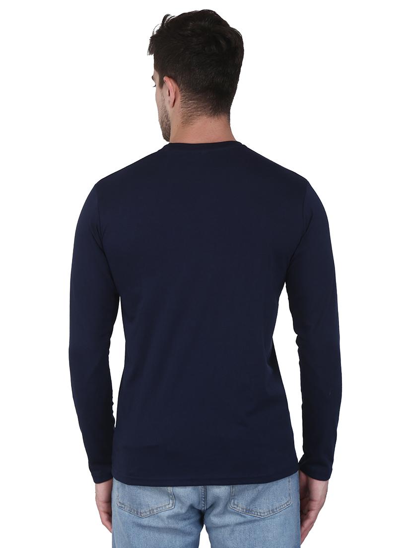 navy blue cut & sew taped t-shirt - 17200453 - Zoom Image - 3