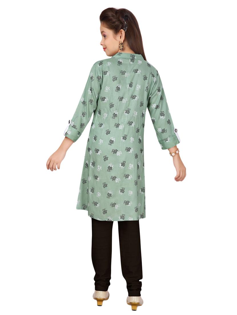 green cotton suit set - 17200580 - Zoom Image - 3