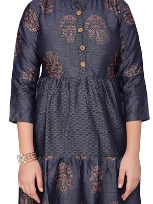 navy blue cotton suit set - 17200589 - Standard Image - 4